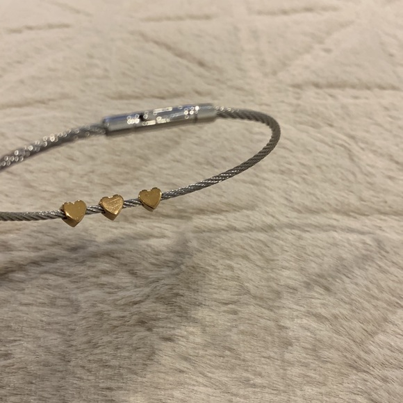 Fossil Triple Heart Bracelet Stainless Steel Silver and Rose Gold - Picture 6 of 8
